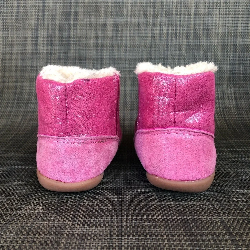 Carter's Every Step Stage 3 Girl's Sparkly Pink Leather Boots Shoes Size:4